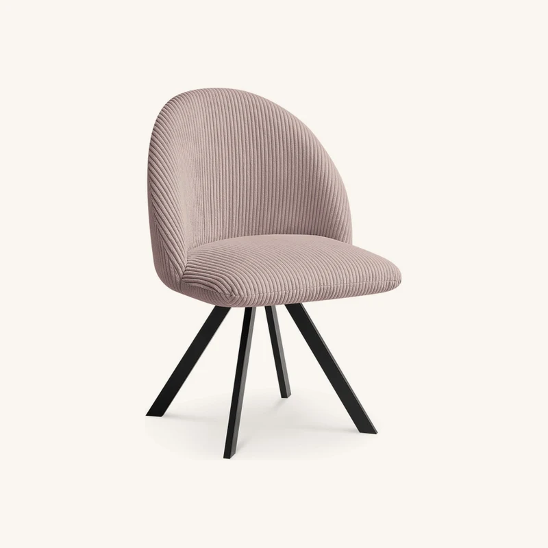 Chaise lalie tissu velours côtelé et pieds chez Bobochic