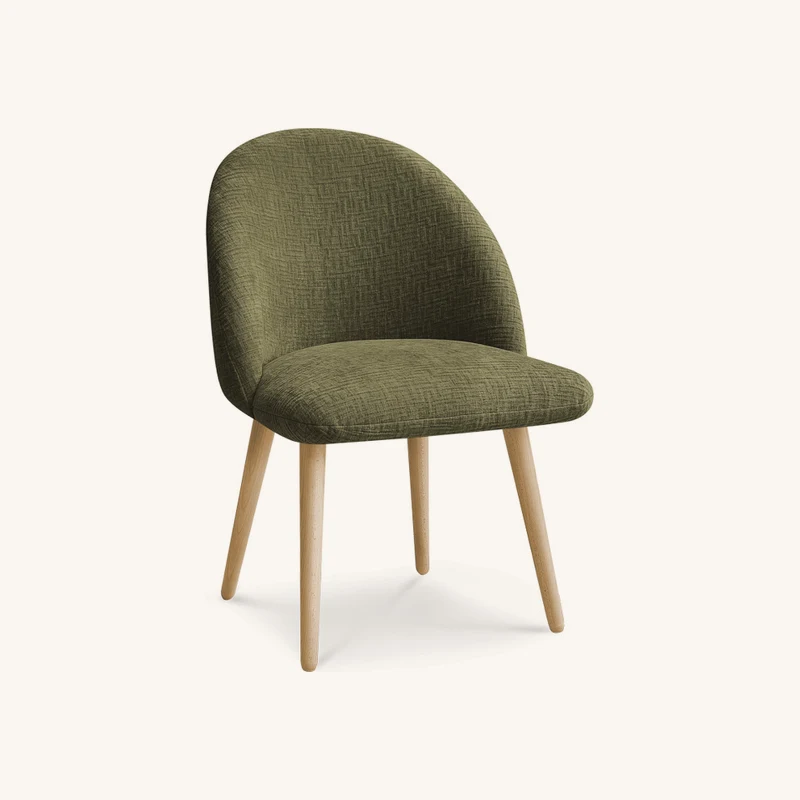 Chaise lalie tissu texturé et pieds scandinaves chez Bobochic