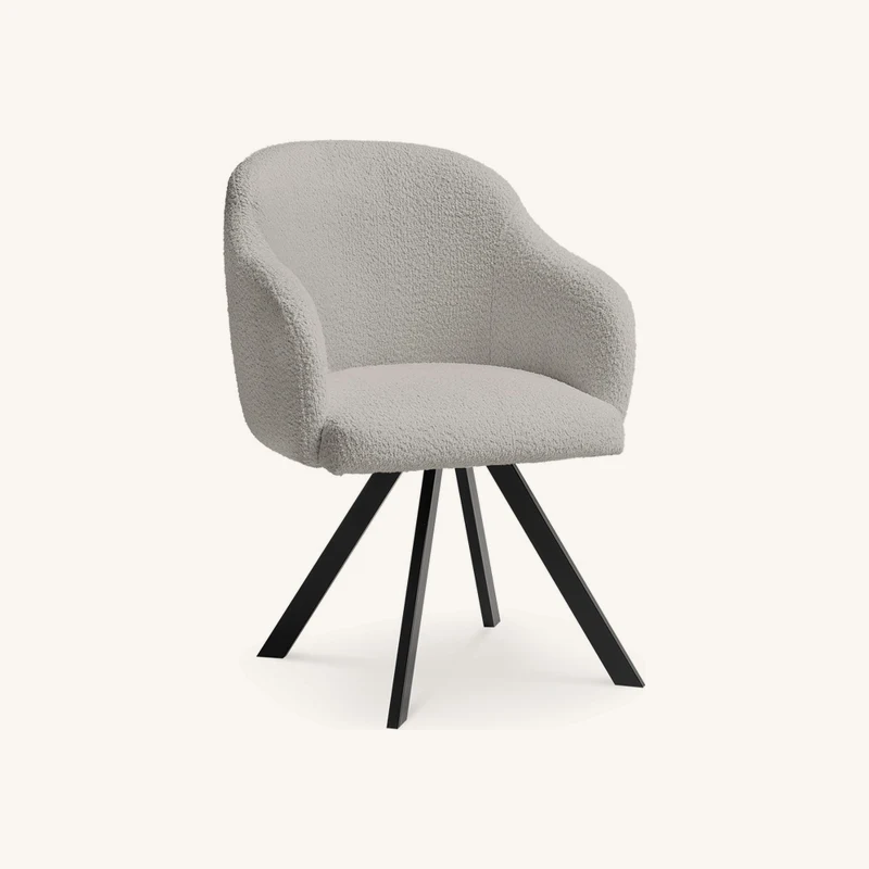 Chaise sophie tissu bouclette et pieds étoile chez Bobochic