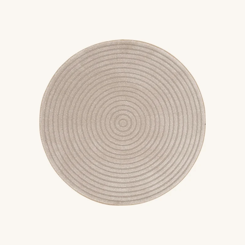 Tapis rond poils ras ondelia motif géométrique chez Bobochic