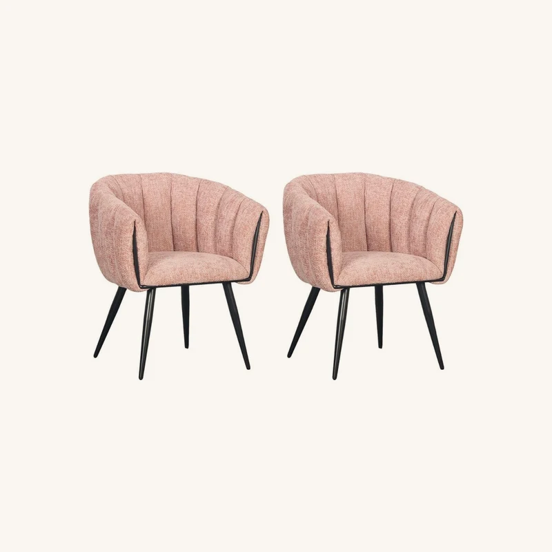 Lot de 2 chaises ada tissu velours rose chez Bobochic