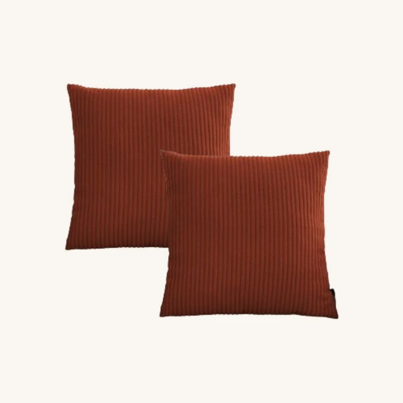 Lot de 2 coussins bifaces stockholm terracotta chez Bobochic