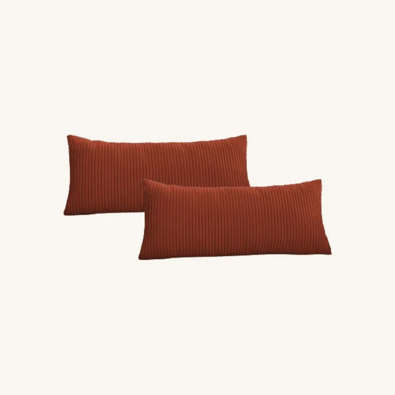 Lot de 2 coussins bifaces stockholm terracotta chez Bobochic