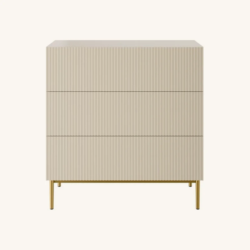 Commode kasha 3 tiroirs pieds or beige chez Bobochic