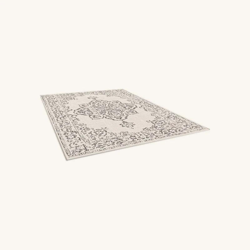 Tapis tissé plat sami motif vintage noir chez Bobochic