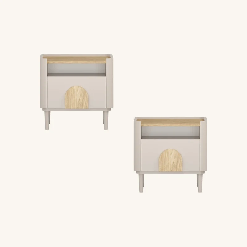 Lot de 2 tables de chevet 1 tiroir enyra pieds chez Bobochic