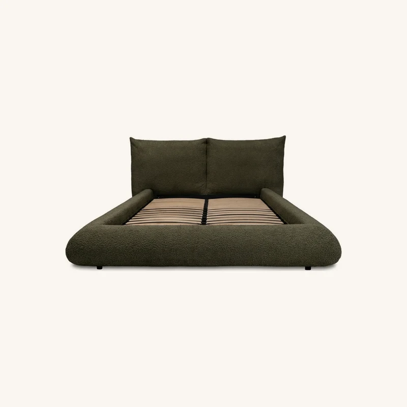 Lit bas jaden tissu bouclette vert chez Bobochic