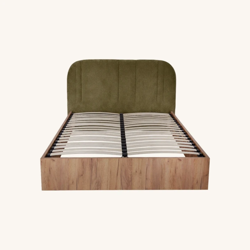 Lit coffre sidney bois clair vert chez Bobochic