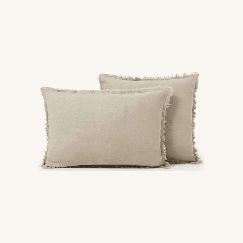 Housse de coussin lin lavé chez La Redoute