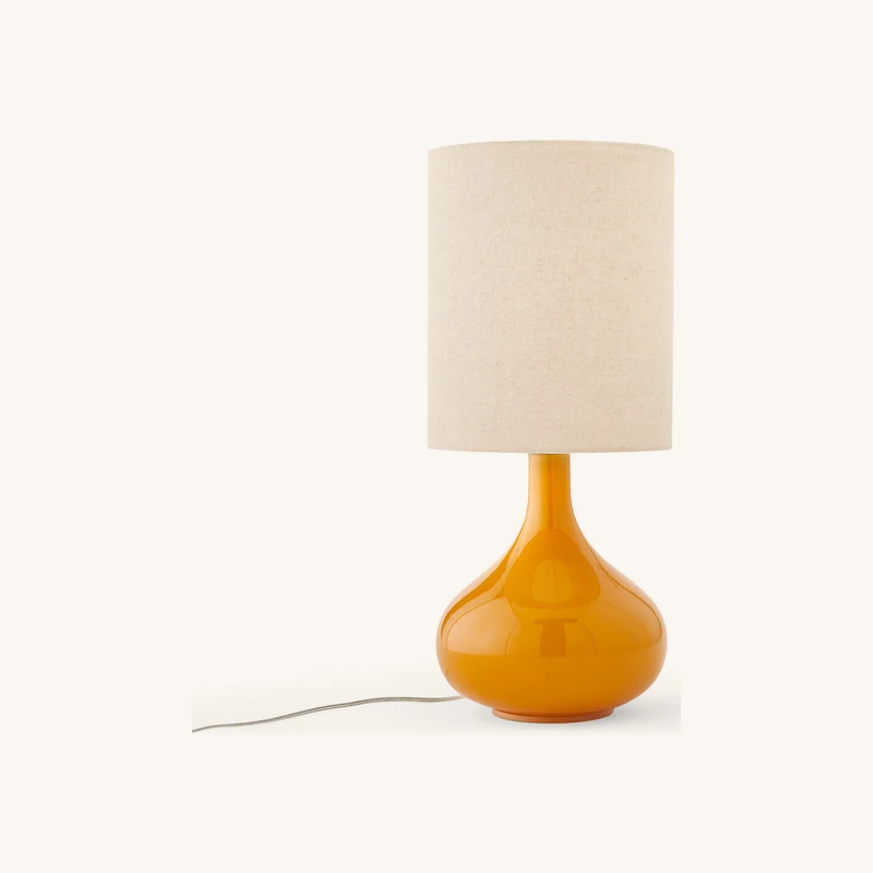 Lampe à poser verre et lin chez La Redoute