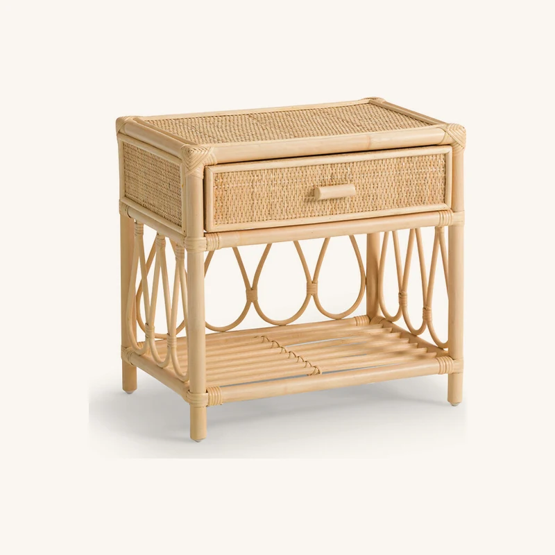 Chevet 1 tiroir + 1 tablette en rotin kiara chez La Redoute