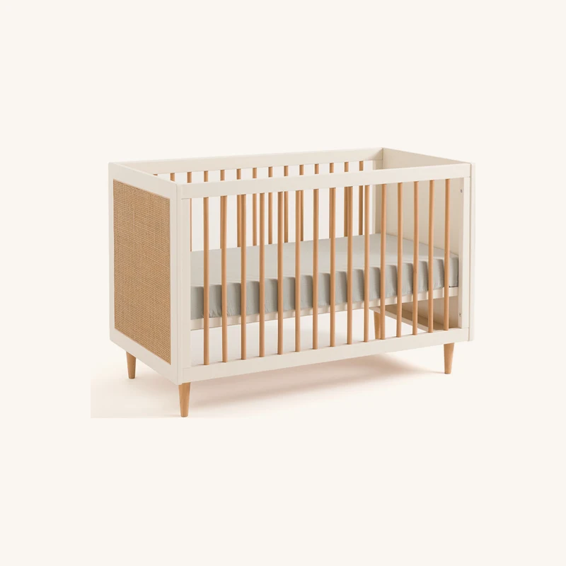Lit bébé cannage avec sommier réglable chez La Redoute