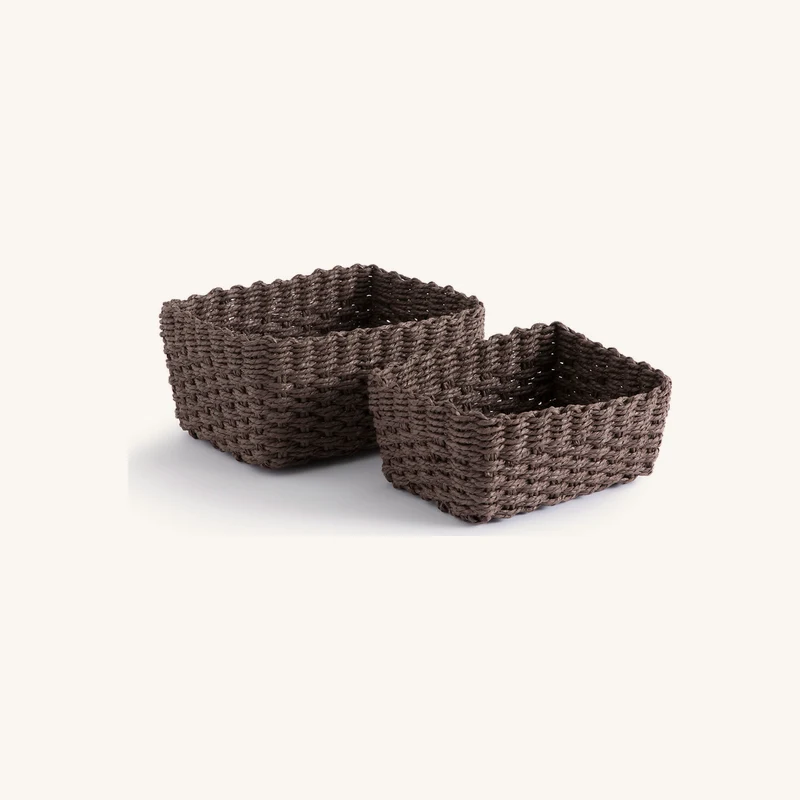 Lot de 2 paniers en corde de papier chez La Redoute