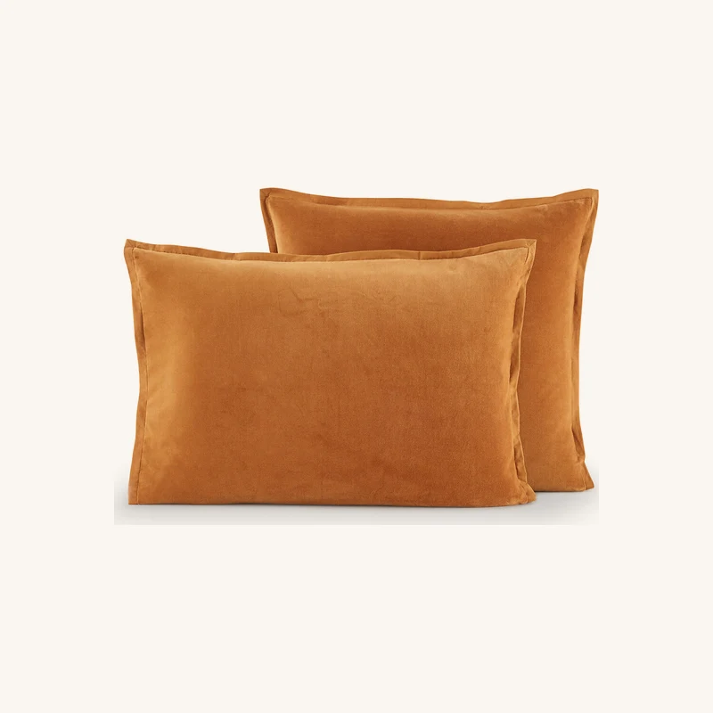 Taie d'oreiller biface velours/coton lavé noria chez La Redoute