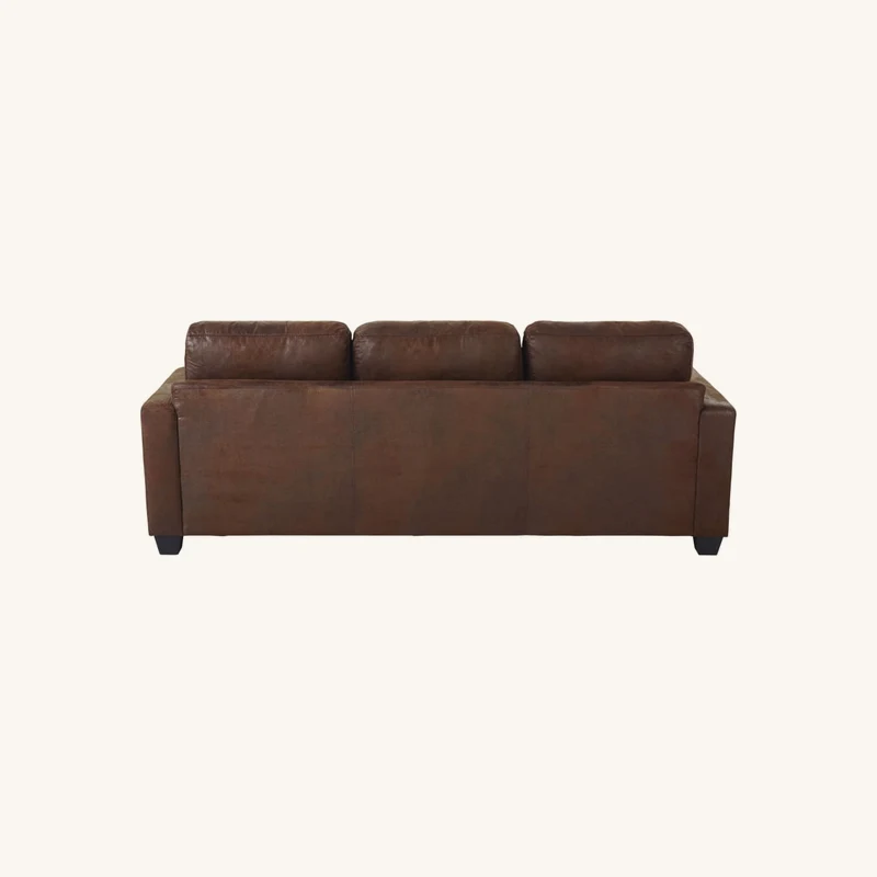 Canapé d'angle droit 3/4 places marron effet chez Maisons du Monde