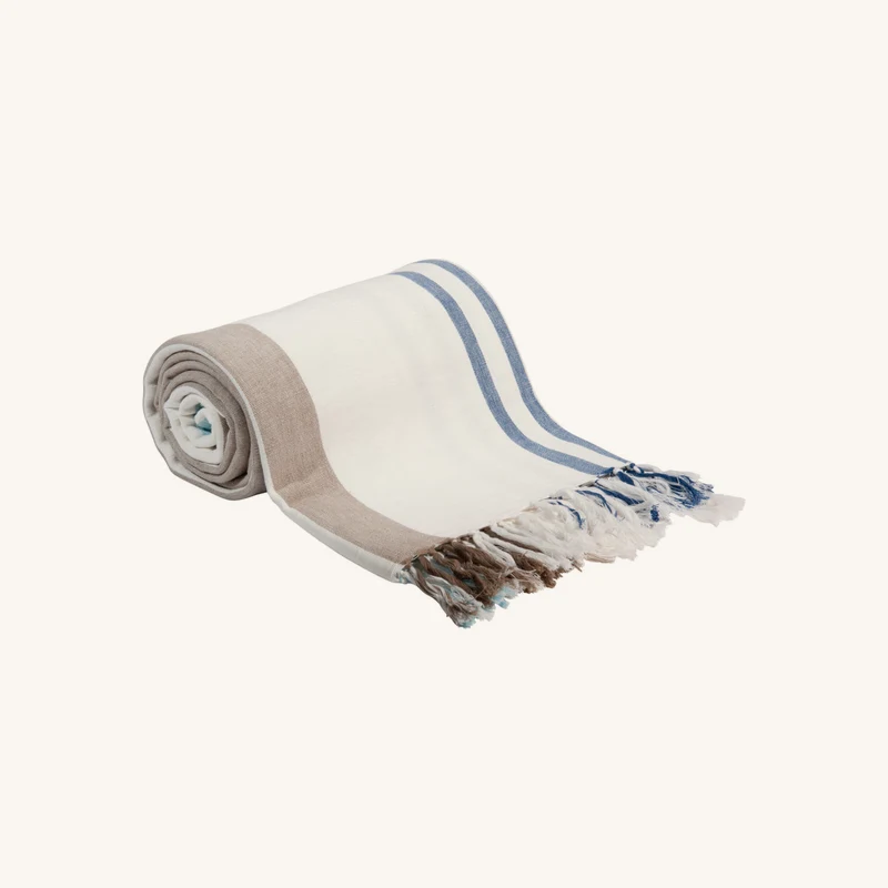 Plaid en coton motifs à rayures chez Maisons du Monde