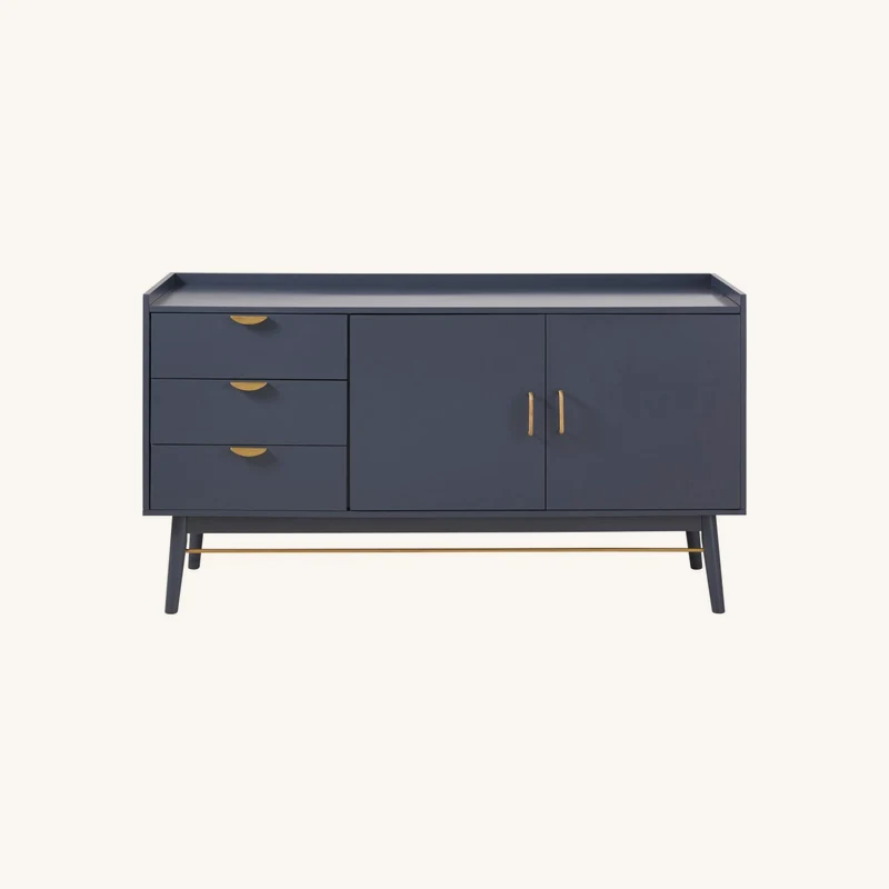 Buffet 2 portes 3 tiroirs bleu foncé chez Maisons du Monde