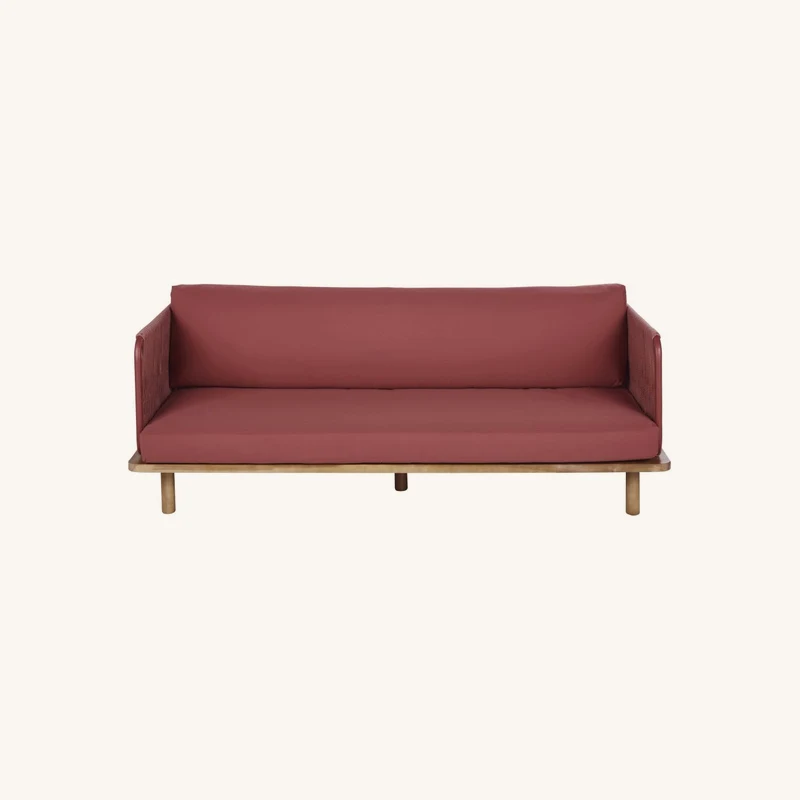 Canapé de jardin en corde tressée terracotta chez Maisons du Monde