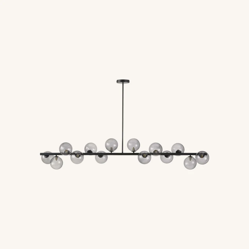 Suspension 14 globes en verre fumé et métal noir chez Maisons du Monde