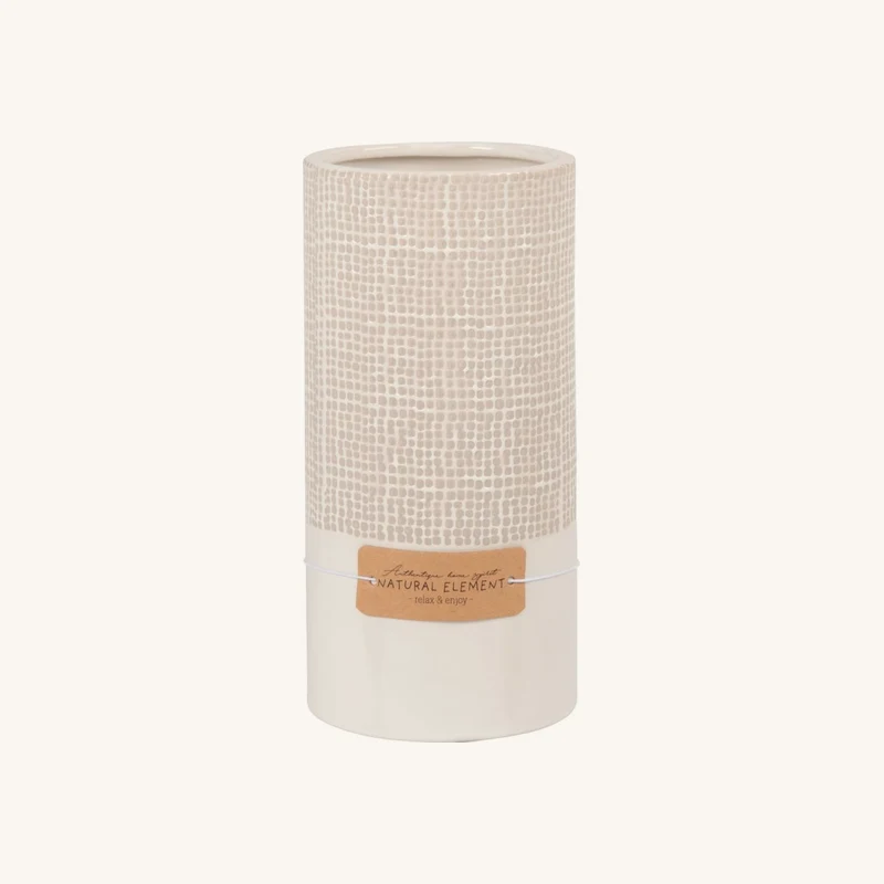 Vase en grès beige à motifs chez Maisons du Monde