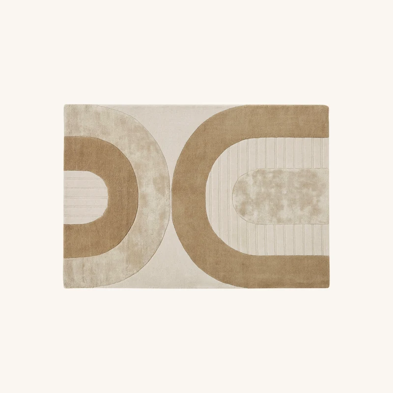 Tapis tufté et ciselé beige, blanc et marron chez Maisons du Monde