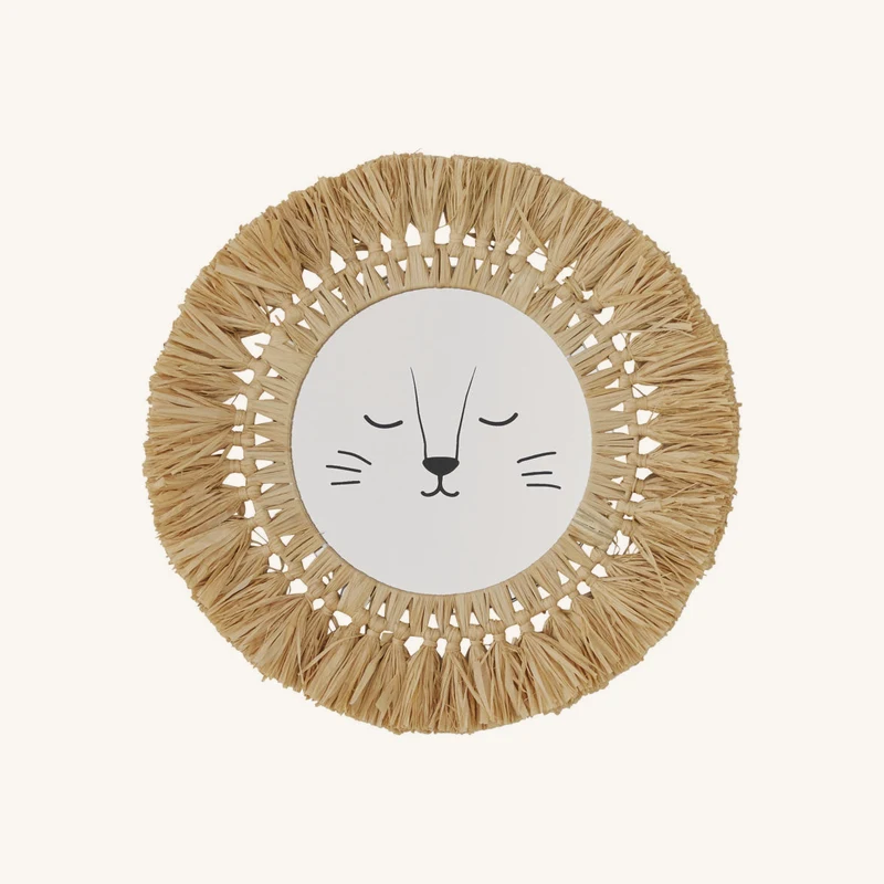 Miroir lion en raphia chez Maisons du Monde