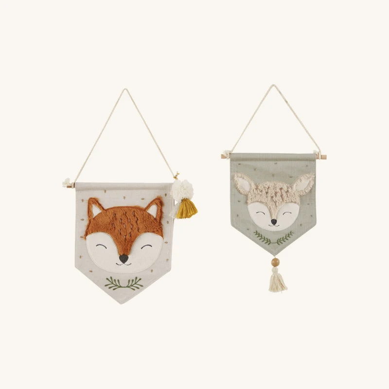 Fanions à suspendre animaux multicolores (x2) chez Maisons du Monde