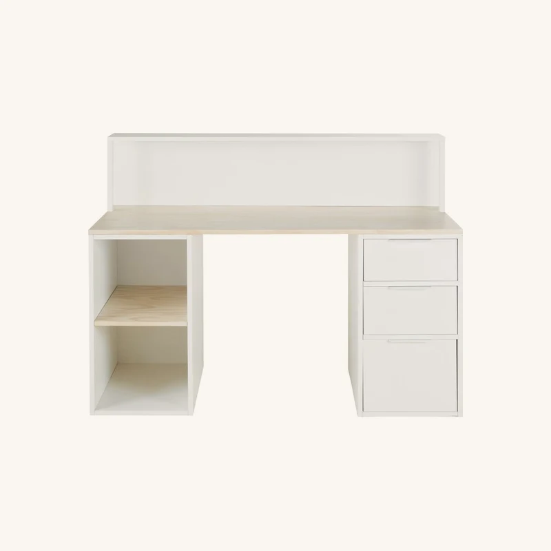 Bureau 3 tiroirs et 2 niches blanc et beige chez Maisons du Monde