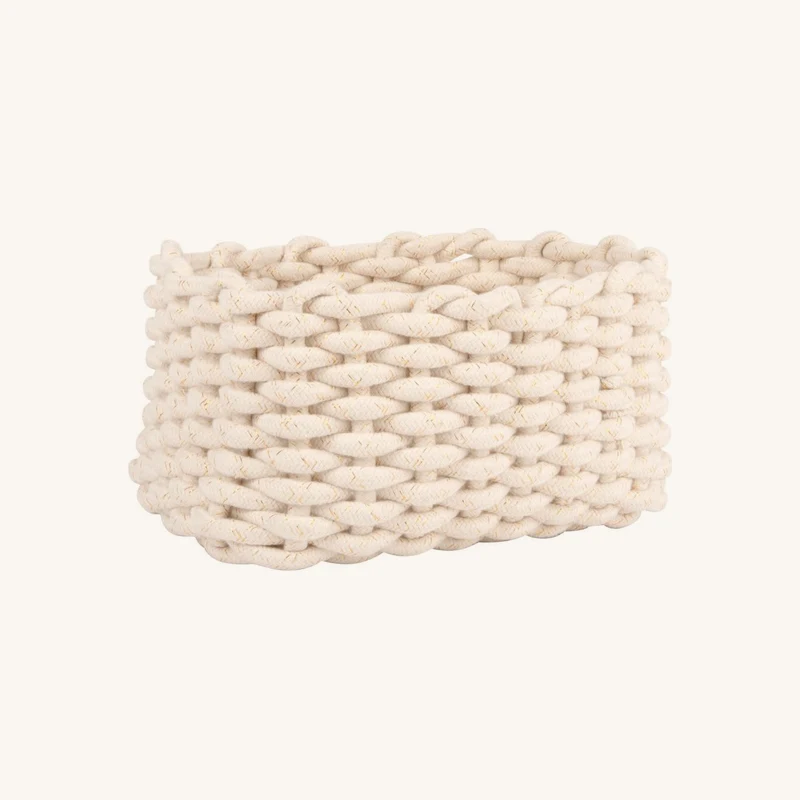 Corbeille rectangulaire en textile tressé blanc chez Maisons du Monde