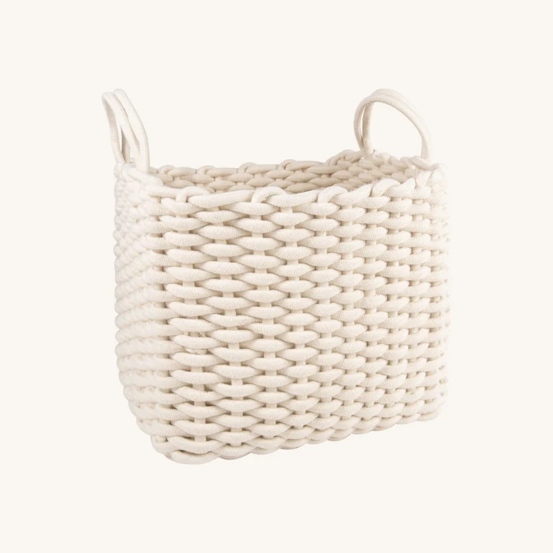 Panier rectangulaire en coton recyclé blanc chez Maisons du Monde