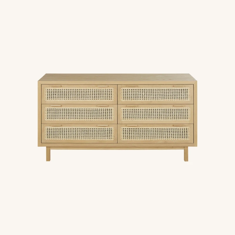 Commode double en placage chêne et cannage chez Maisons du Monde