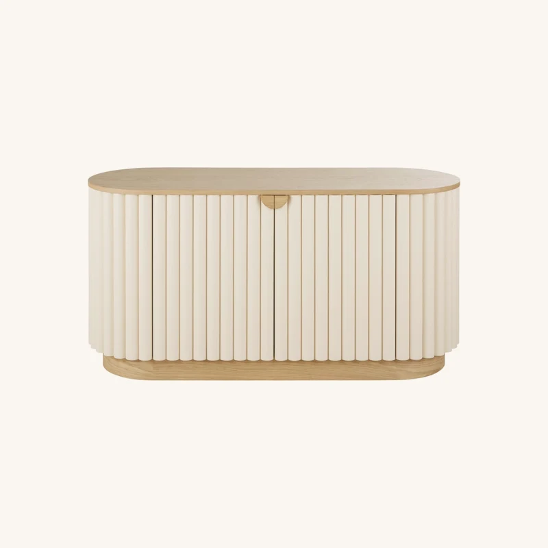 Buffet effet rondins blanc mat chez Maisons du Monde