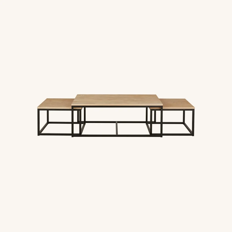 Tables gigognes industrielles en bois de sapin chez Maisons du Monde