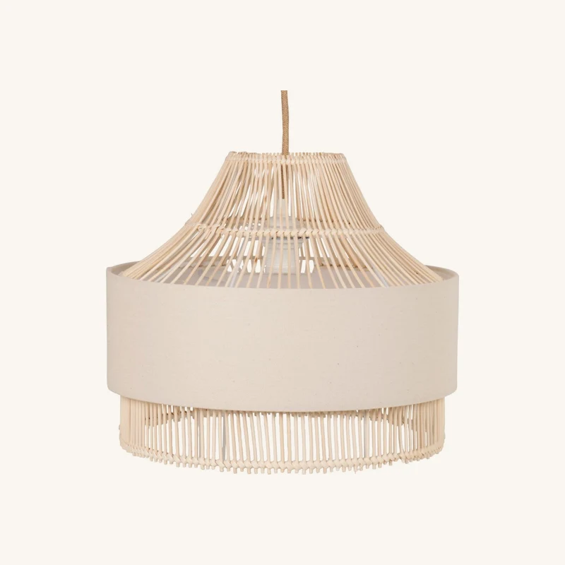 Suspension en rotin et polyester recyclé beige chez Maisons du Monde
