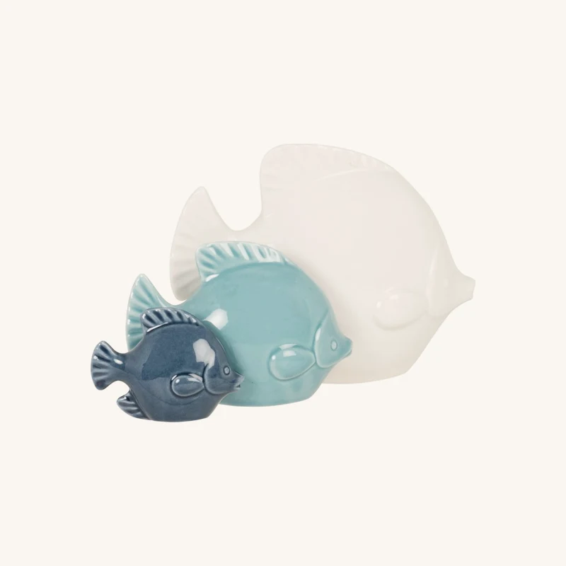Statuette 3 poissons plats en porcelaine blanche chez Maisons du Monde