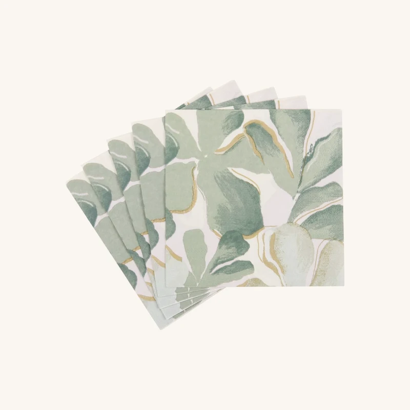 Serviettes en papier motif feuillage vert (x20) chez Maisons du Monde