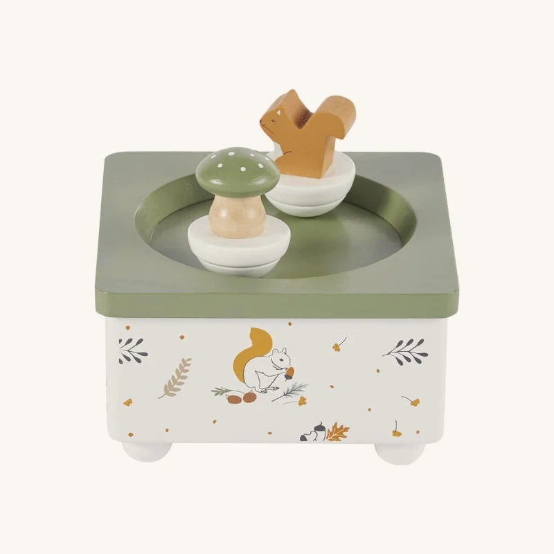 Boîte à musique écureuil et champignon verte chez Maisons du Monde