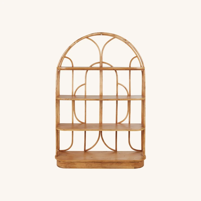 Etagère en bois de manguier et rotin chez Maisons du Monde