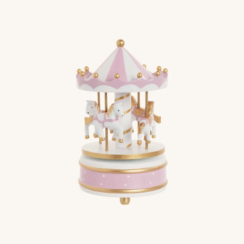 Boîte à musique carrousel licornes rose chez Maisons du Monde