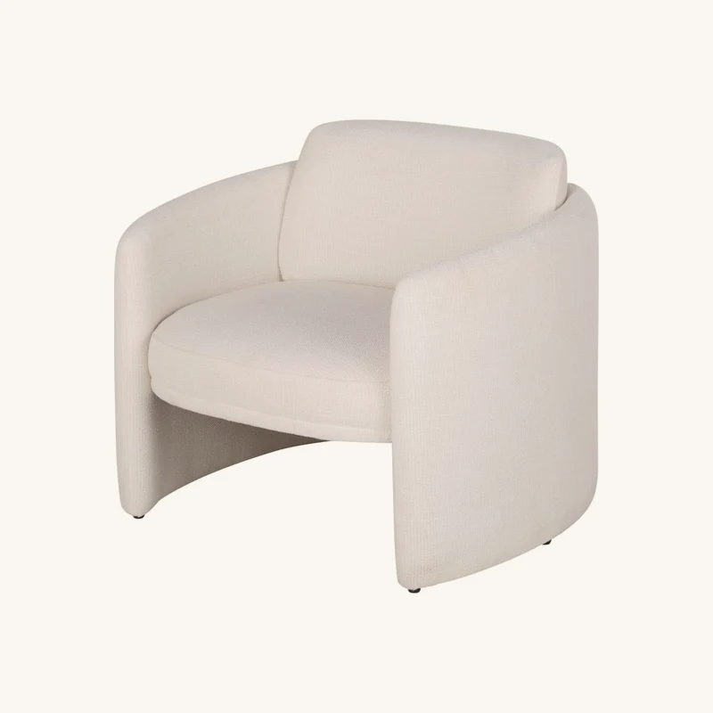Fauteuil en tissu polyester tramé beige chez Maisons du Monde