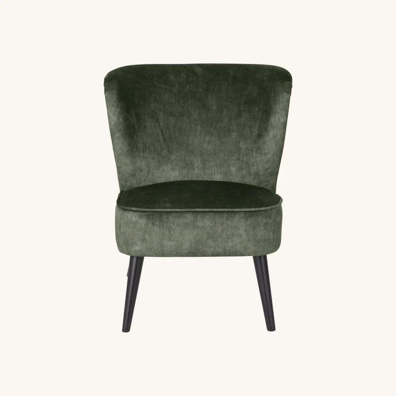 Fauteuil vintage en velours recyclé vert chez Maisons du Monde