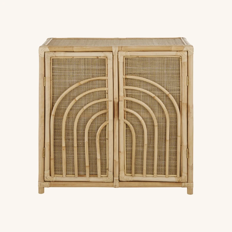 Cabinet de rangement 2 portes cannage en rotin chez Maisons du Monde