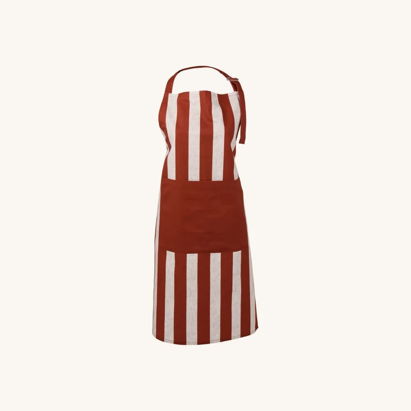 Tablier en coton biologique à rayures beiges chez Maisons du Monde