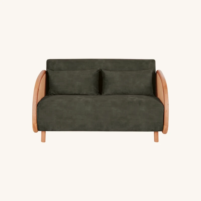 Canapé clic-clac 2 places en velours vert chez Maisons du Monde