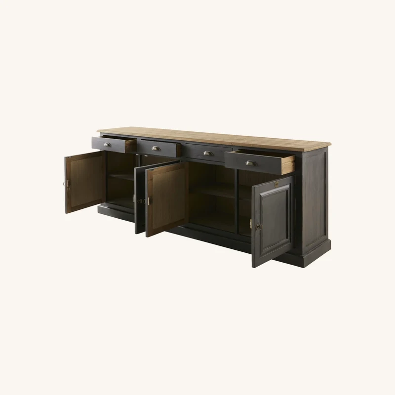 Buffet bois de pin recyclé et placage pin gris chez Maisons du Monde