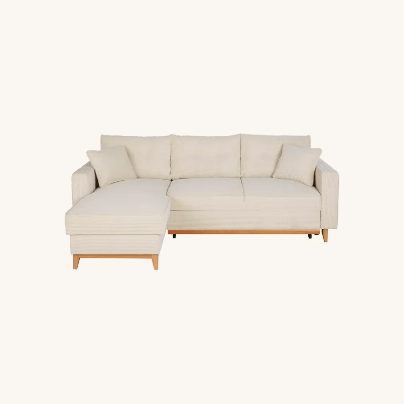 Canapé d'angle convertible style scandinave 3/4 chez Maisons du Monde