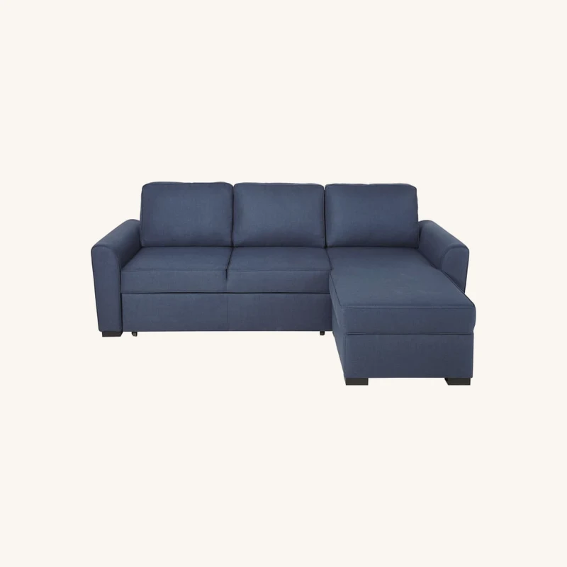 Canapé d'angle convertible 3/4 places bleu nuit chez Maisons du Monde