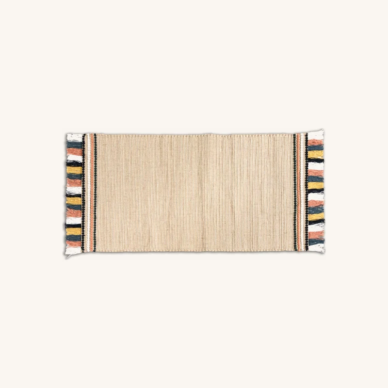 Tapis de couloir en jute et coton multicolore chez Maisons du Monde