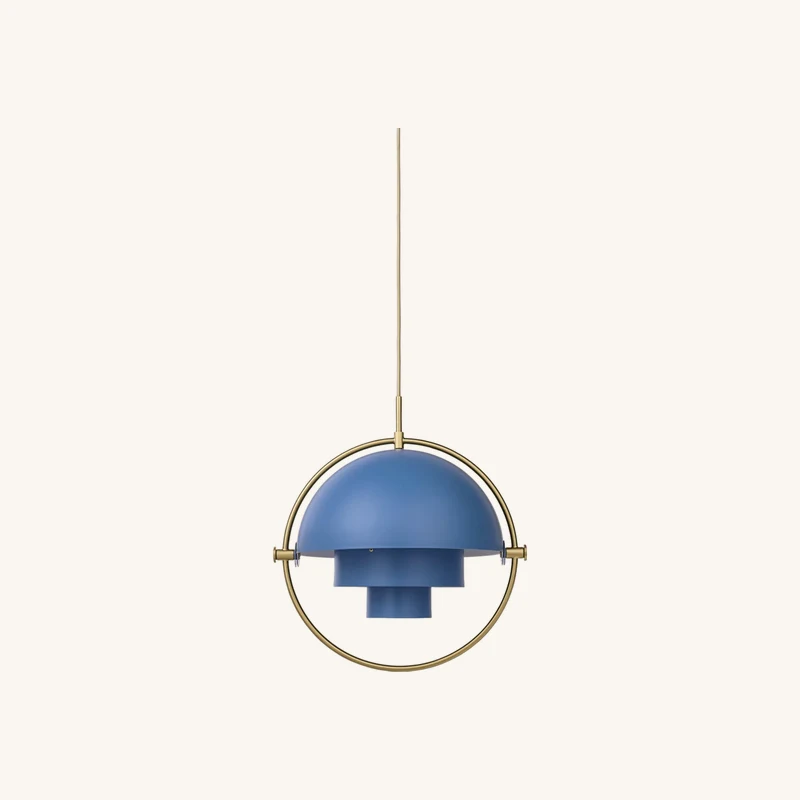 Suspension en laiton et métal bleu multi lite chez The Cool Republic