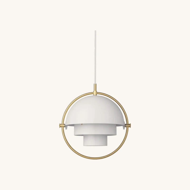 Suspension blanche base dorée chez The Cool Republic